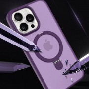 TPU+PC чехол Metal Buttons with MagSafe Colorful HQ Ring для Apple iPhone 15 Pro Max (6.7"), Purple