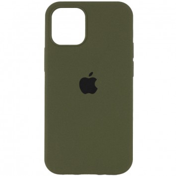 Чохол для Айфон 14 Про Silicone Case Full Protective (AA) в темно-оливковому кольорі.