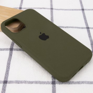Зеленый чехол Dark Olive из серии Silicone Case Full Protective (AA) для Apple iPhone 14 Pro 6.1 дюйма