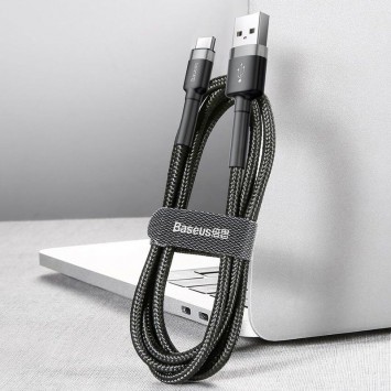 USB кабель для телефона Baseus Cafule Type-C Cable 3A (1m) (CATKLF-B) Черный / Серый - Type-C кабели - изображение 3