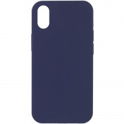 Чохол Silicone Case Full Protective (AA) NO LOGO для Apple iPhone X/XS (5.8"), Темно-синій / Midnight blue