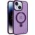 TPU+PC чехол Metal Buttons with MagSafe Colorful HQ Ring для Apple iPhone 15 (6.1"), Purple