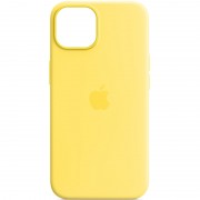 Чехол Silicone case (AAA) full with Magsafe and Animation для Apple iPhone 14 (6.1"), Желтый / Canary Yellow