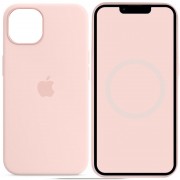 Чохол Silicone case (AAA) full with Magsafe and Animation для Apple iPhone 14 (6.1"), Рожевий / Chalk Pink