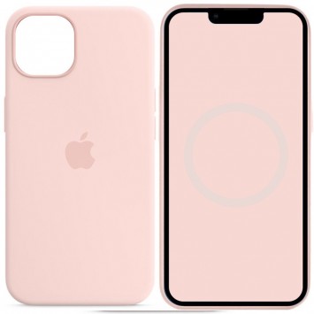 Чехол Silicone case (AAA) full with Magsafe and Animation для Apple iPhone 14 (6.1"), Розовый / Chalk Pink