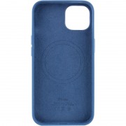 Чехол для iPhone 13 - Silicone case (AAA) full with Magsafe and Animation (Синий / Blue Jay)