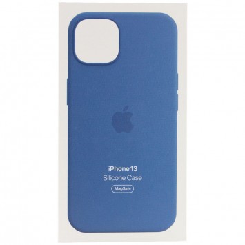 Чехол для iPhone 13 - Silicone case (AAA) full with Magsafe and Animation (Синий / Blue Jay) - Чехлы для iPhone 13 - изображение 4