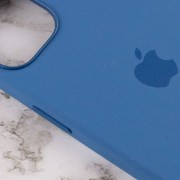 Чехол для iPhone 13 - Silicone case (AAA) full with Magsafe and Animation (Синий / Blue Jay)