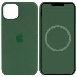 Чехол для iPhone 13 - Silicone case (AAA) full with Magsafe and Animation (Зеленый / Clover)