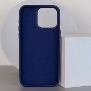 Кожаный чехол Bonbon Leather Metal Style with MagSafe для Apple iPhone 14 Pro (6.1"), Синий / Navy blue