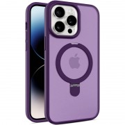 TPU+PC чехол Metal Buttons with MagSafe Colorful HQ Ring для Apple iPhone 15 Pro (6.1"), Purple