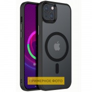 TPU+PC чохол Metal Buttons with MagSafe Colorful для Apple iPhone 16 (6.1"), Чорний