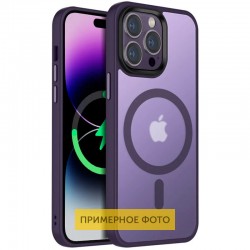 TPU+PC чохол Metal Buttons with MagSafe Colorful для Apple iPhone 16 (6.1"), Темно-фіолетовий