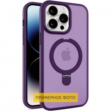 TPU+PC чохол Metal Buttons with MagSafe Colorful HQ Ring для Apple iPhone 16 (6.1"), Purple