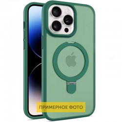 TPU+PC чехол Metal Buttons with MagSafe Colorful HQ Ring для Apple iPhone 16 Pro (6.3"), Green