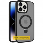 TPU+PC чехол Metal Buttons with MagSafe Colorful HQ Ring для Apple iPhone 16 Pro (6.3"), Black