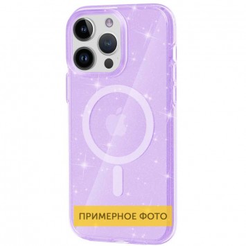 Чохол TPU Galaxy Sparkle (MagFit) для Apple iPhone 16 (6.1"), Purple+Glitter