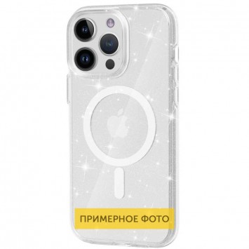 Чохол TPU Galaxy Sparkle (MagFit) для Apple iPhone 16 (6.1"), Clear+Glitter