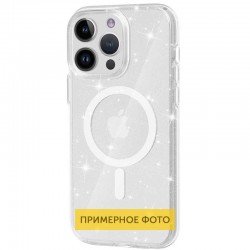 Чохол TPU Galaxy Sparkle (MagFit) для Apple iPhone 16 Pro (6.3"), Clear+Glitter