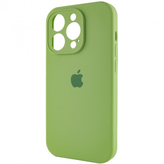 Чехол Silicone Case Full Camera Protective (AA) для Apple iPhone 15 Pro (6.1"), Мятный / Mint / PVH - изображение 2