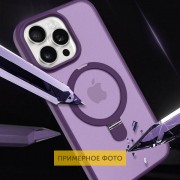 TPU+PC чохол Metal Buttons with MagSafe Colorful HQ Ring для Apple iPhone 16 (6.1"), Purple