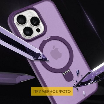 TPU+PC чехол Metal Buttons with MagSafe Colorful HQ Ring для Apple iPhone 16 (6.1"), Purple - iPhone 16 - изображение 1