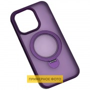 TPU+PC чохол Metal Buttons with MagSafe Colorful HQ Ring для Apple iPhone 16 (6.1"), Purple