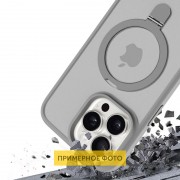 TPU+PC чехол Metal Buttons with MagSafe Colorful HQ Ring для Apple iPhone 16 (6.1"), Grey