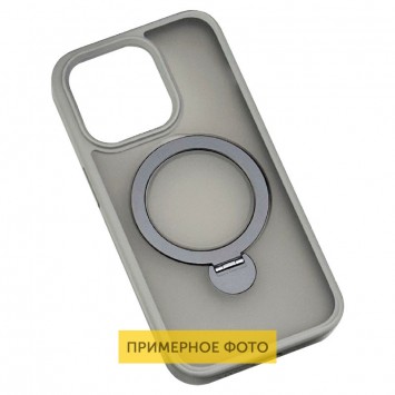 TPU+PC чехол Metal Buttons with MagSafe Colorful HQ Ring для Apple iPhone 16 (6.1"), Grey - iPhone 16 - изображение 2