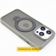 TPU+PC чехол Metal Buttons with MagSafe Colorful HQ Ring для Apple iPhone 16 (6.1"), Grey