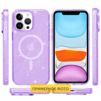 Чохол TPU Galaxy Sparkle (MagFit) для Apple iPhone 16 (6.1"), Purple+Glitter - iPhone 16 - зображення 1 