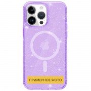 Чехол TPU Galaxy Sparkle (MagFit) для Apple iPhone 16 (6.1"), Purple+Glitter