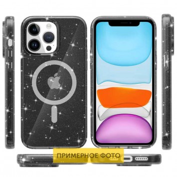 Чохол TPU Galaxy Sparkle (MagFit) для Apple iPhone 16 (6.1"), Black+Glitter - iPhone 16 - зображення 1 