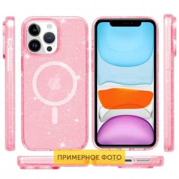 Чехол TPU Galaxy Sparkle (MagFit) для Apple iPhone 16 (6.1"), Pink+Glitter - iPhone 16 - изображение 1