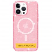 Чехол TPU Galaxy Sparkle (MagFit) для Apple iPhone 16 (6.1"), Pink+Glitter