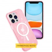 Чехол TPU Galaxy Sparkle (MagFit) для Apple iPhone 16 Pro (6.3"), Pink+Glitter