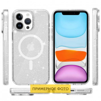 Чехол TPU Galaxy Sparkle (MagFit) для Apple iPhone 16 Pro (6.3"), Clear+Glitter - iPhone 16 Pro - изображение 1