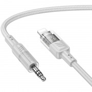 Аудіо кабель Aux Hoco UPA27 Spirit transparent (Lightning to AUX 3.5mm) (1.2m), Сірий