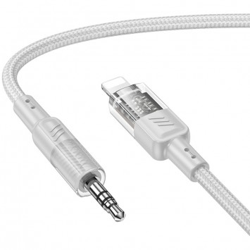 Аудіо кабель Aux Hoco UPA27 Spirit transparent (Lightning to AUX 3.5mm) (1.2m), Сірий - Кабелі / Перехідники - зображення 3 