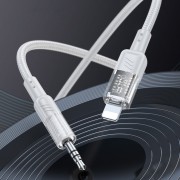 Аудио кабель Aux Hoco UPA27 Spirit transparent (Lightning to AUX 3.5mm) (1.2m), Серый