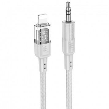 Аудио кабель Aux Hoco UPA27 Spirit transparent (Lightning to AUX 3.5mm) (1.2m), Серый