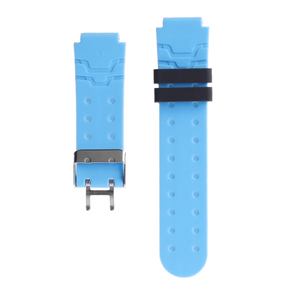 Силиконовый ремешок для детских часов Q750 Q100 Q60 Q80 Q90 Q528 T7 S4 Y21 Y19 - (черный / синий)