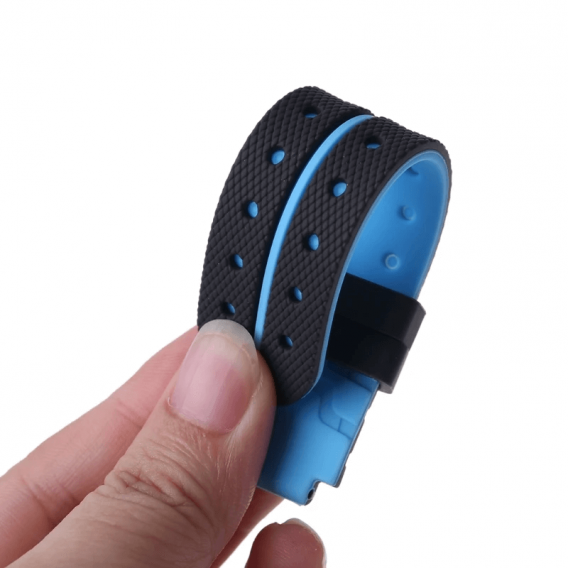 Силиконовый ремешок для детских часов Q750 Q100 Q60 Q80 Q90 Q528 T7 S4 Y21 Y19 - (черный / синий)