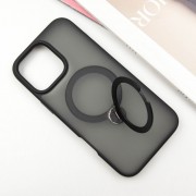 TPU+PC чохол Metal Buttons with MagSafe Colorful HQ Ring для Apple iPhone 16 Pro Max (6.9"), Black