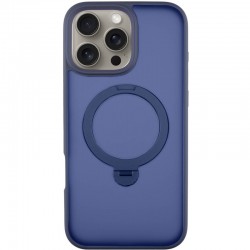 TPU+PC чехол Metal Buttons with MagSafe Colorful HQ Ring для Apple iPhone 16 Pro Max (6.9"), Dark Blue