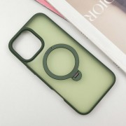 TPU+PC чохол Metal Buttons with MagSafe Colorful HQ Ring для Apple iPhone 16 Pro Max (6.9"), Green