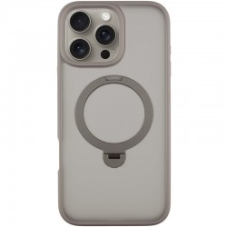 TPU+PC чехол Metal Buttons with MagSafe Colorful HQ Ring для Apple iPhone 16 Pro Max (6.9"), Grey