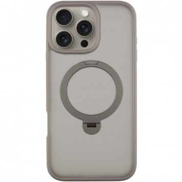 TPU+PC чохол Metal Buttons with MagSafe Colorful HQ Ring для Apple iPhone 16 Pro Max (6.9"), Grey