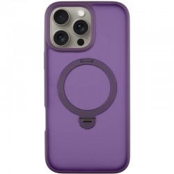 TPU+PC чохол Metal Buttons with MagSafe Colorful HQ Ring для Apple iPhone 16 Pro Max (6.9"), Purple