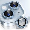 Защитное стекло Metal Sparkles на камеру (в упак.) для Apple iPhone 15 (6.1") / 15 Plus (6.7"), Голубой / Light Blue